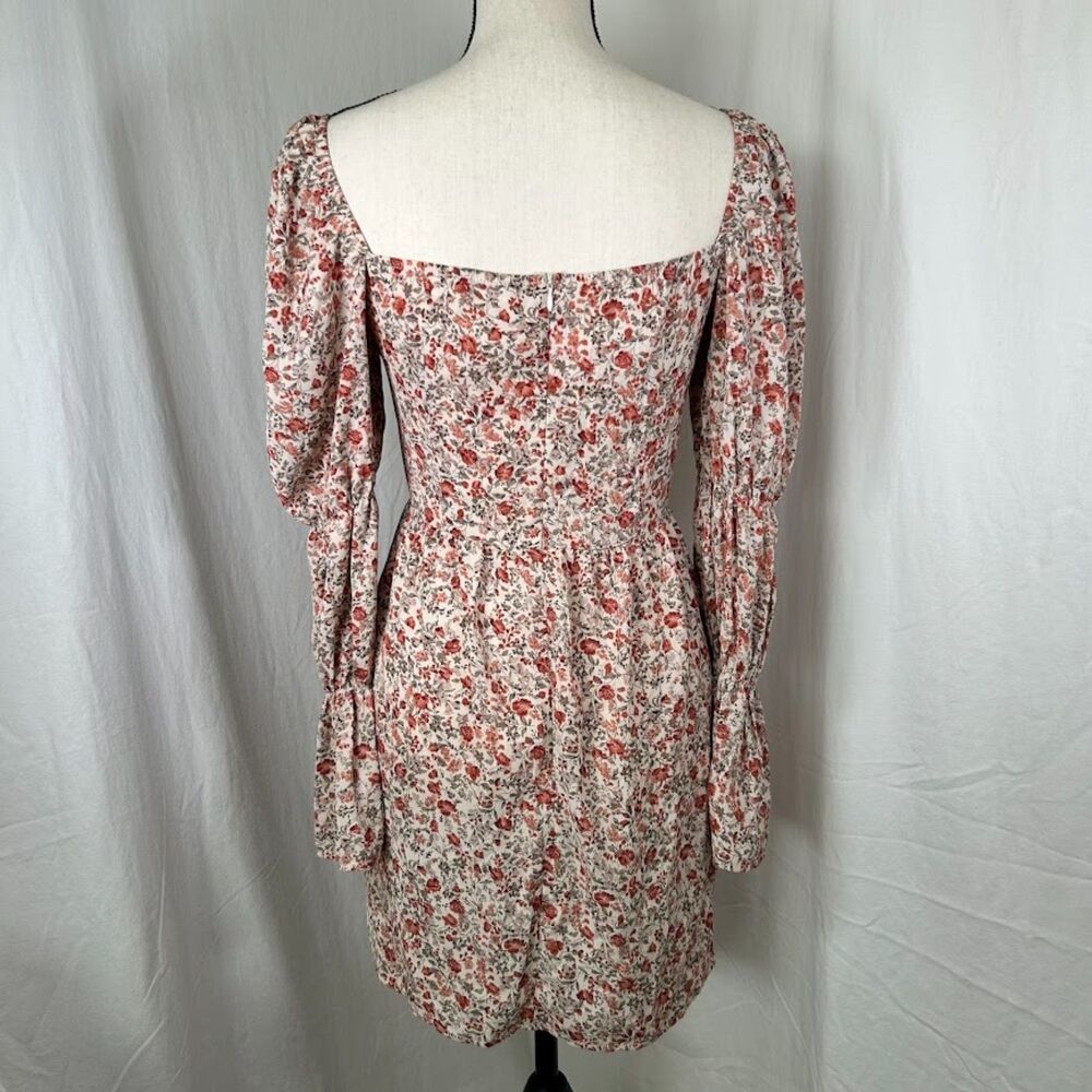 Romantic Cottagecore ASOS SAINT GENIES HOOK & EYE FLORAL ROSE MINI DRESS SIZE 4 - Picture 2 of 16
